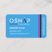 O'Snap Blue Rectangle Visitekaartje (Voorkant)
