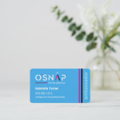O'Snap Blue Rectangle Visitekaartje (Staand voorkant)