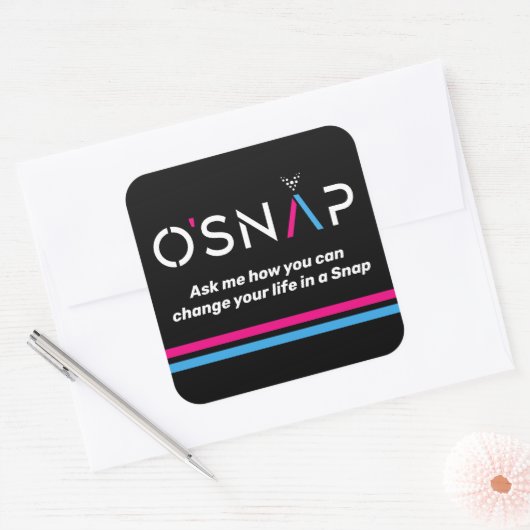 O'Snap vraag het me Vierkante Sticker (Envelop)