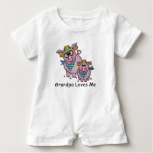 OSo Cute "Grandpa houdt van me" Piggy Baby Romper