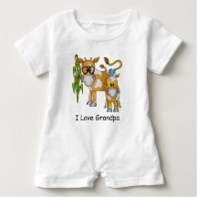 OSO Cute "I Love Grandpa" Koe Baby Romper