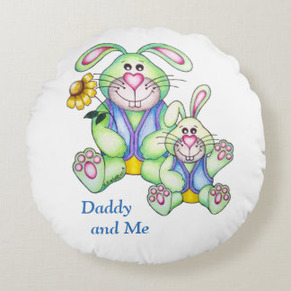 OSo Schattige "Daddy and Me" Bunny Round Pillow Rond Kussen