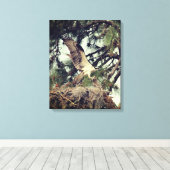 Osprey Landing Stretched Canvas Print (Insitu (Houten vloer))