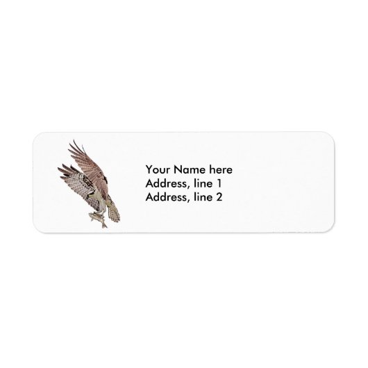 Osprey met vis etiket (Voorkant)