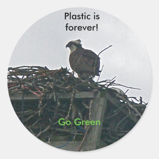 Osprey on Nest Plastic est pour toujours Sticker D (Devant)