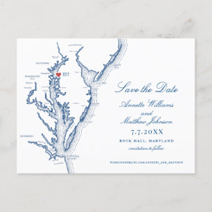 Osprey Point Inn Rock Hall MD Sla de datum op Aankondigingskaart