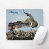 Osprey vliegend nest Mousepad Muismat (Met muis)