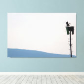 Osprey voor de berg Desert Island, Maine Canvas Afdruk (Insitu (Houten vloer))