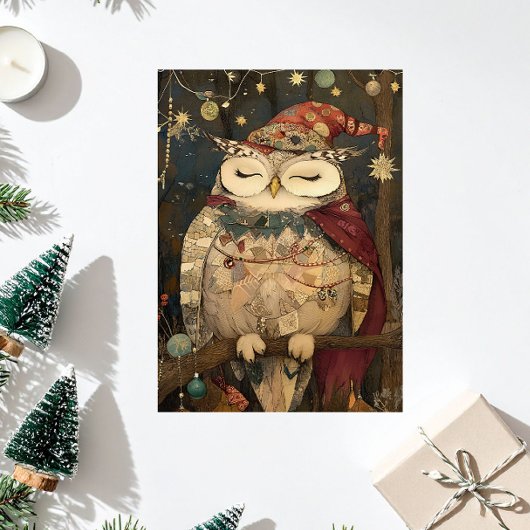 Osric the Owl | Woodland Whimsy Feestdagenkaart