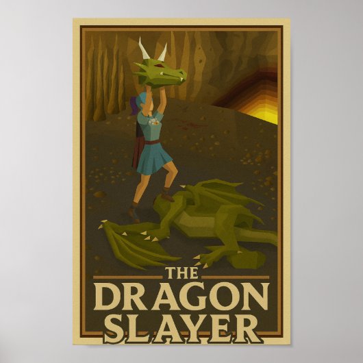 OSRS (Old School RuneScape) Dragon Slayer Victory Poster (Voorkant)
