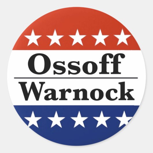 Ossoff Warnock Georgia start op Ronde Sticker (Voorkant)