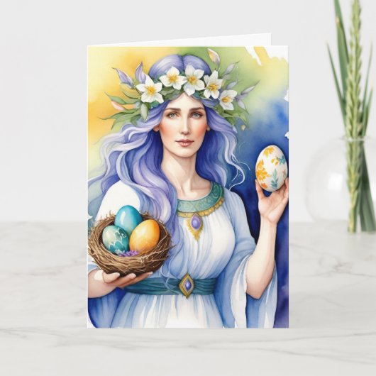 Ostara Godin Lent Equinox Sabbat Wicca Feestdag Kaart (Voorkant)