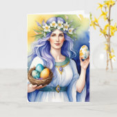 Ostara Godin Lent Equinox Sabbat Wicca Feestdag Kaart (Gele Bloem)