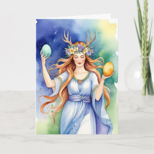 Ostara Godin Lent Equinox Sabbat Wicca Feestdag Kaart