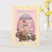 Ostara heureux - féerie de ressort - carte vierge (Fleur jaune)