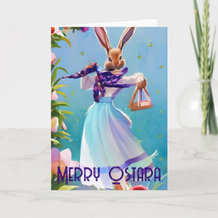 Ostara Lente-Equinox Konijn Pagan Pasen Feestdagen Kaart
