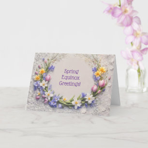 Ostara Lente Equinox Welkom Bloemen Krans  Kaart