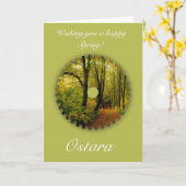 Ostara Lente Zonnewende met lente landschap Kaart (Gele Bloem)