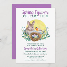 Ostara Spring Equinox Bunny & Bird Nest Sabbat Kaart