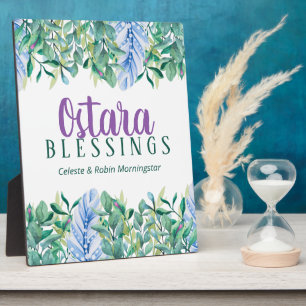 Ostara Spring Equinox Foliage & Feathers Pagan Fotoplaat