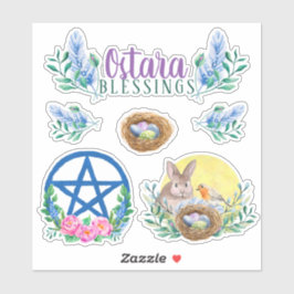 Ostara Spring Equinox Wicca Sabbat Floral Sticker