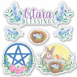 Ostara Spring Equinox Wicca Sabbat Floral Sticker
