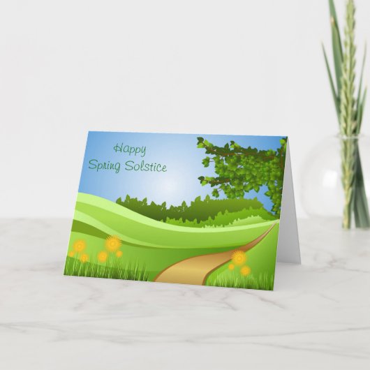 Ostara Spring Solstice met veld en bloemen Kaart (Voorkant)