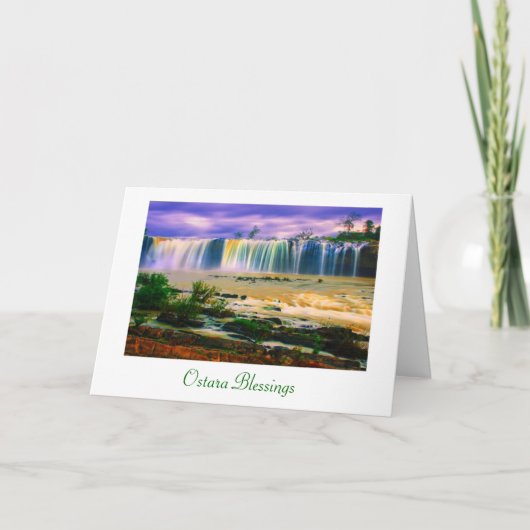 Ostara Spring Solstice met waterval scène Kaart (Voorkant)