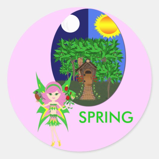 Ostara the Faery Goddess of Spring Sticker (Voorkant)