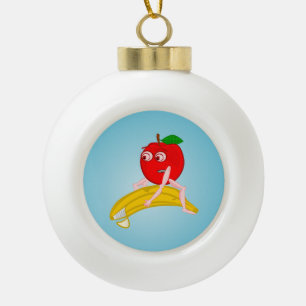 Osteopaat Fruit Grappige Apple Rechttrekken van ee Keramische Bal Ornament