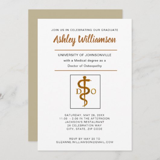 Osteopathische arts Afstuderen aankondiging (Voorkant / Achterkant)