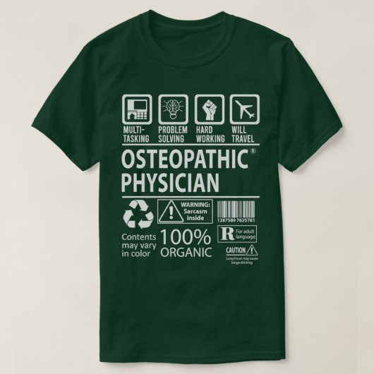 Osteopathische arts Multitaskingjob Gift Item 2 T-shirt (Design voorkant)