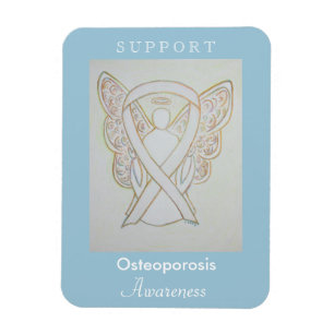 Osteoporosis Awareness Ribbon Angel Magnet Magneet