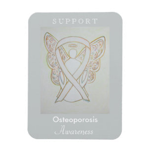 Osteoporosis Awareness Ribbon Angel Magnet Magneet