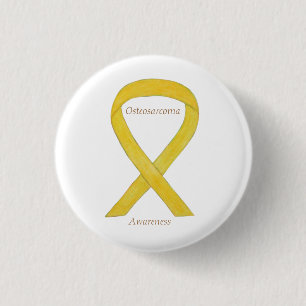 Osteosarcoma Geel bewustzijn Aangepast lint Ronde Button 3,2 Cm