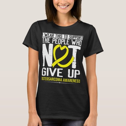 Osteosarcoma Geel bewustzijn van botkanker T-shirt (Voorkant)