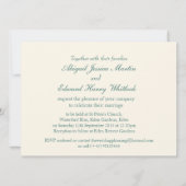 Ostéospermum faire-part de mariage crème verte (Dos)