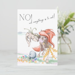 Oster Karte mit Pferd und Hase, lustige Tiere  Feestdagenkaart