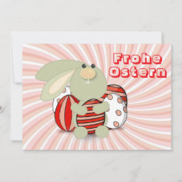 Osterkarte mit Hase und Eiern Feestdagenkaart