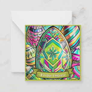 Ostermotiv farbiger Cartoon mit Ostereier 13553 Notitiekaartje