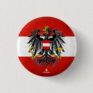 "Österreich: 1918/heute - Flagge mit Wappen... Ronde Button 3,2 Cm