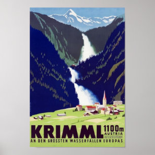 "Österreich: 2021/heute - Krimmler Wasserfälle Poster