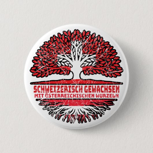 Österreich Österreichisch Schweizer Schweiz Baum Ronde Button 5,7 Cm (Voorkant)
