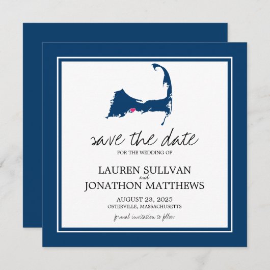 Osterville Cape Cod Wedding Save the Date (Voorkant / Achterkant)