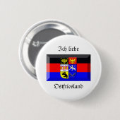 Ostfriesland Flag Gem Ronde Button 5,7 Cm (Voorkant /achterkant)