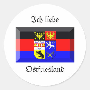 Ostfriesland Flag Gem Ronde Sticker