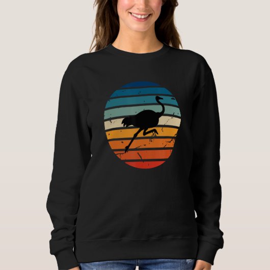 Ostrich Circle Retro Sunset Nostr Trui (Voorkant)