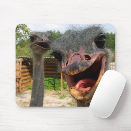 Ostrich Couple Mousepad Muismat (Met muis)