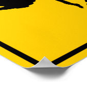 Ostrich Crossing Highway Sign Poster (Hoek)