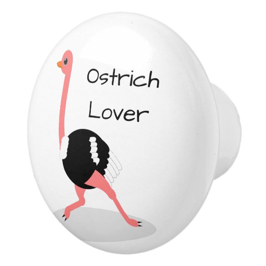 Ostrich Design Personalised Keramische Knop (Rechts)